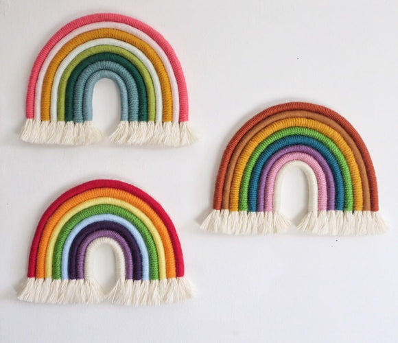 Spring rainbow wall hanging