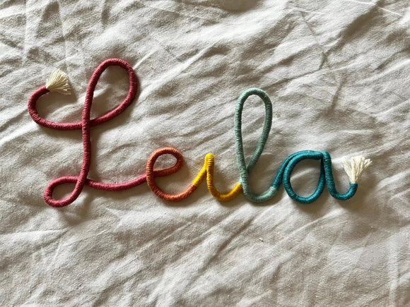 Personalised wire name sign