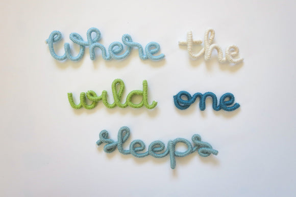 Where the wild one sleep personalised wire word sign