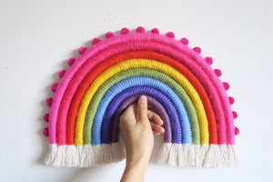 Fuchsia rainbow wall hanging