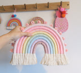 Flamingo rainbow wall hanging