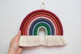 Dahlia macrame rainbow wall hanging